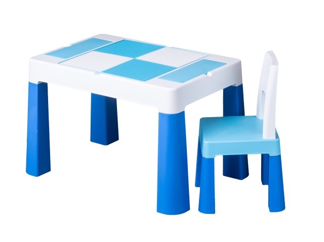 Masuta plastic copii cu 1 scaun Albastru MF 001,